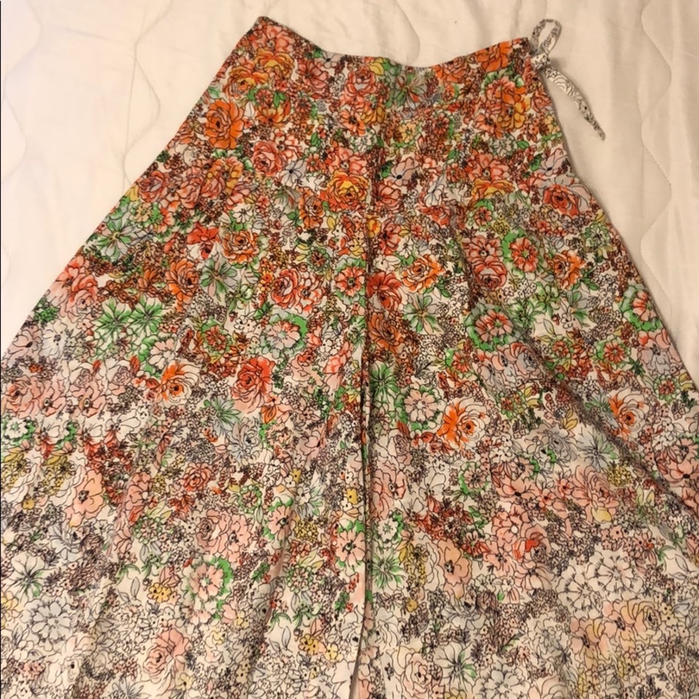 Free People Wide-leg floral pant